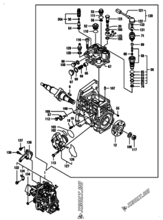  Двигатель Yanmar 4TNV98-EPIKB, узел -  Топливный насос высокого давления (ТНВД) 