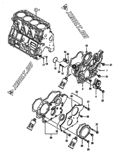  Двигатель Yanmar 4TNV98-ZVIK, узел -  Корпус редуктора 