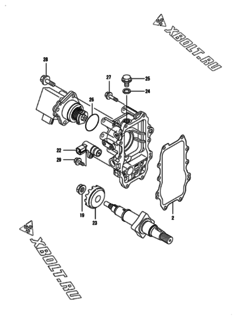  Двигатель Yanmar 4TNV98-ZVIK, узел -  Регулятор оборотов 