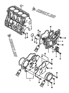  Двигатель Yanmar 4TNV98-WHB, узел -  Корпус редуктора 