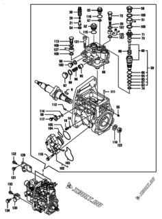  Двигатель Yanmar 4TNV98-WHB, узел -  Топливный насос высокого давления (ТНВД) 
