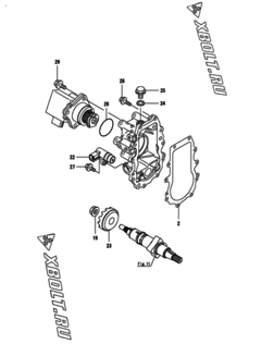  Двигатель Yanmar 4TNV88-ZKAS, узел -  Регулятор оборотов 