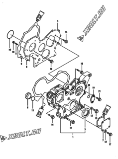  Двигатель Yanmar 3TNV88-BPTS, узел -  Корпус редуктора 