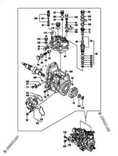  Двигатель Yanmar 3TNV88-BPTS, узел -  Топливный насос высокого давления (ТНВД) 