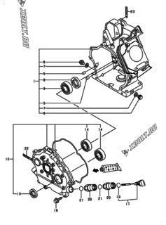  Двигатель Yanmar GA340ASEHPS, узел -  Блок цилиндров 