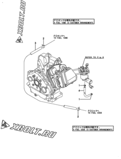  Двигатель Yanmar GA340ASEHPS, узел -  Топливопровод 