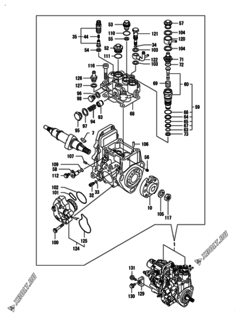  Двигатель Yanmar 3TNV88-BPMB, узел -  Топливный насос высокого давления (ТНВД) 