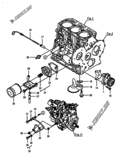  Двигатель Yanmar 3TNV88-BSHBBA, узел -  Система смазки 