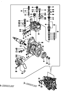  Двигатель Yanmar 4TNV88-BPHB, узел -  Топливный насос высокого давления (ТНВД) 