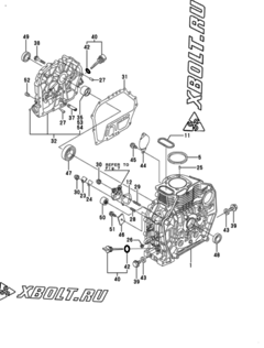  Двигатель Yanmar L70V6-PSU1, узел -  Блок цилиндров 