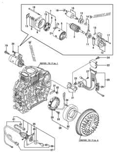  Двигатель Yanmar L70V6-PSU1, узел -  Стартер и генератор 
