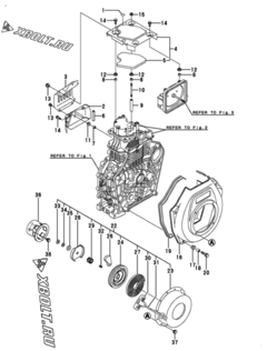  Двигатель Yanmar L100V6-M1, узел -  Пусковое устройство 