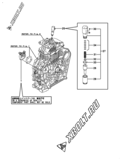  Двигатель Yanmar L100V6-M1, узел -  Топливный насос высокого давления (ТНВД) 