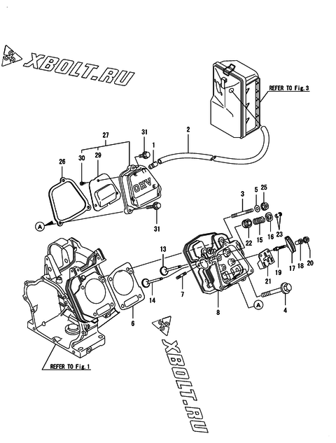  Головка блока цилиндров (ГБЦ) двигателя Yanmar GA340ASECMS