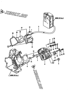  Двигатель Yanmar GA340ASECMS, узел -  Головка блока цилиндров (ГБЦ) 