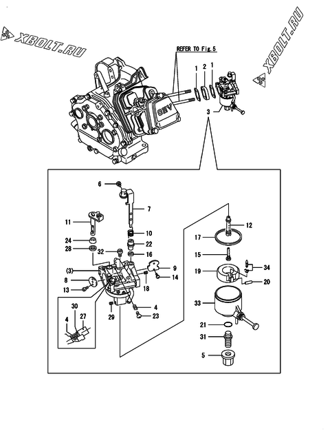  Карбюратор двигателя Yanmar GA340ASECMS