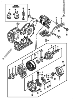  Двигатель Yanmar 3TNV88-SHBB, узел -  Генератор 
