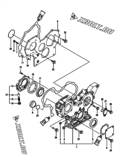  Двигатель Yanmar 3TNV88-PHB, узел -  Корпус редуктора 