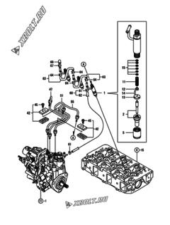 Двигатель Yanmar 3TNV88-PHB, узел -  Форсунка 