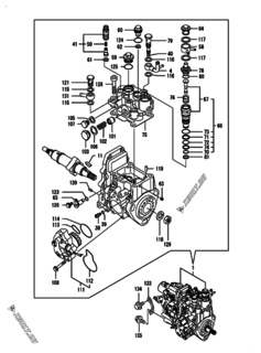  Двигатель Yanmar 4TNV88-PHB, узел -  Топливный насос высокого давления (ТНВД) 