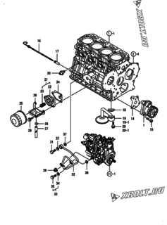  Двигатель Yanmar 4TNV88-BPIKB, узел -  Система смазки 