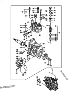  Двигатель Yanmar 4TNV88-BPIKB, узел -  Топливный насос высокого давления (ТНВД) 