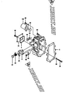  Двигатель Yanmar 3TNV88-BDDC, узел -  Регулятор оборотов 