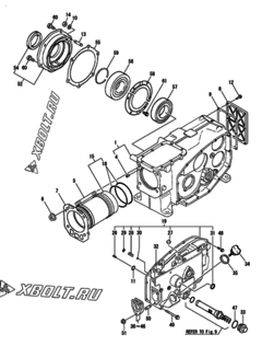  Двигатель Yanmar TF70V-EK, узел -  Блок цилиндров 