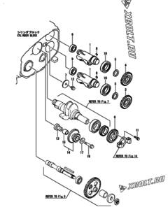  Двигатель Yanmar TF70V-EK, узел -  Стабилизатор 