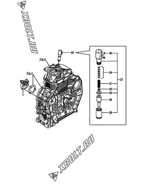  Топливный насос высокого давления (ТНВД) и форсунка двигателя Yanmar L70V6-MME1