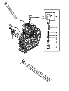  Двигатель Yanmar L70V6-MME1, узел -  Топливный насос высокого давления (ТНВД) и форсунка 