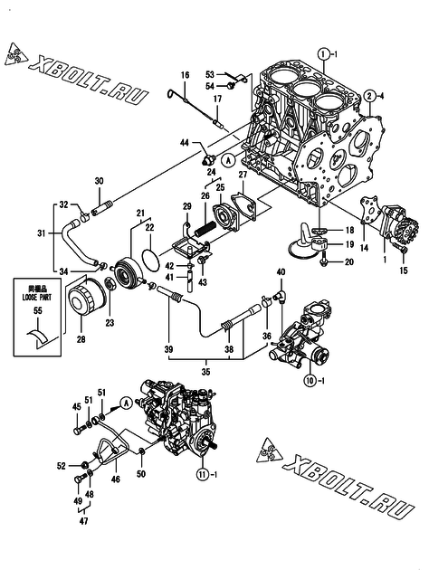  Система смазки двигателя Yanmar 3TNV88-BD6YA