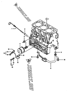  Двигатель Yanmar 3TNV76-XDUFU, узел -  Система смазки 