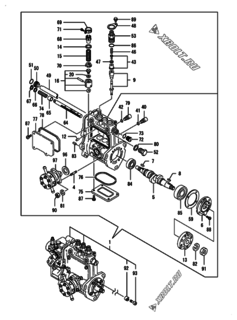  Двигатель Yanmar 3TNV76-XDUFU, узел -  Топливный насос высокого давления (ТНВД) 