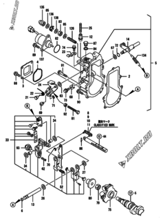  Двигатель Yanmar 3TNV76-XDUFU, узел -  Регулятор оборотов 