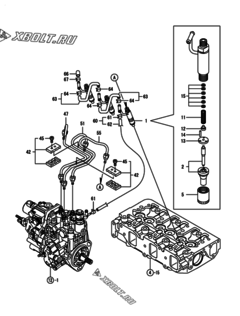  Двигатель Yanmar 3TNV88-BNHBB, узел -  Форсунка 