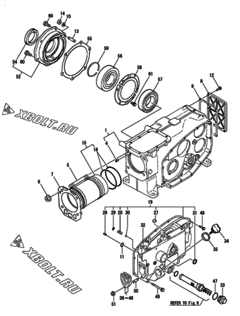  Двигатель Yanmar TF70V-LEIK, узел -  Блок цилиндров 