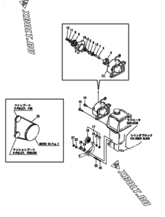  Двигатель Yanmar TF70V-LEIK, узел -  Вентилятор 