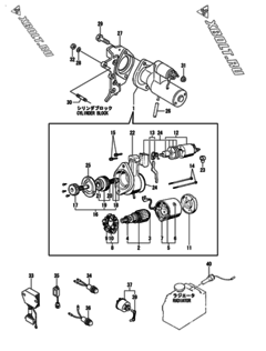  Двигатель Yanmar TF70V-LEIK, узел -  Стартер 