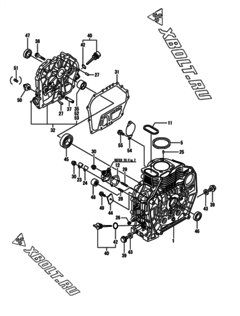  Двигатель Yanmar L70V6-VMKR1, узел -  Блок цилиндров 