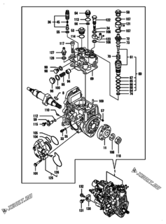 Двигатель Yanmar 3TNV88-BQIKB, узел -  Топливный насос высокого давления (ТНВД) 