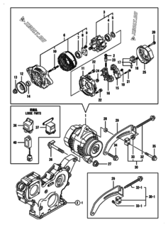  Двигатель Yanmar 3TNV82A-BPYB, узел -  Генератор 