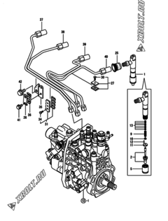  Двигатель Yanmar 4TNV98T-NHK, узел -  Форсунка 