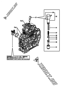  Двигатель Yanmar L70V6-PAMA, узел -  Топливный насос высокого давления (ТНВД) и форсунка 
