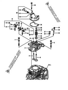  Двигатель Yanmar L70V6-PMMA, узел -  Головка блока цилиндров (ГБЦ) 