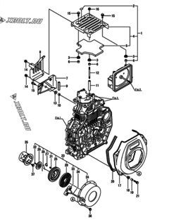  Двигатель Yanmar L70V6-PMMA, узел -  Пусковое устройство 