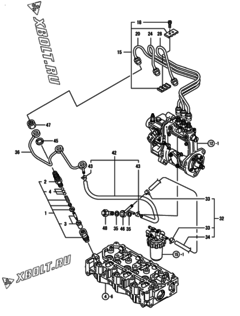  Двигатель Yanmar 3TNV76-KUSS, узел -  Форсунка 