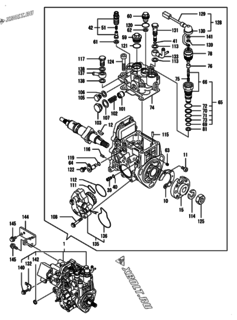  Двигатель Yanmar 4TNV84T-ZXGYB, узел -  Топливный насос высокого давления (ТНВД) 
