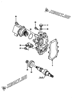  Двигатель Yanmar 4TNV84T-ZXGYB, узел -  Регулятор оборотов 