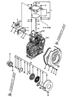  Двигатель Yanmar L100N2-VEMK, узел -  Пусковое устройство 